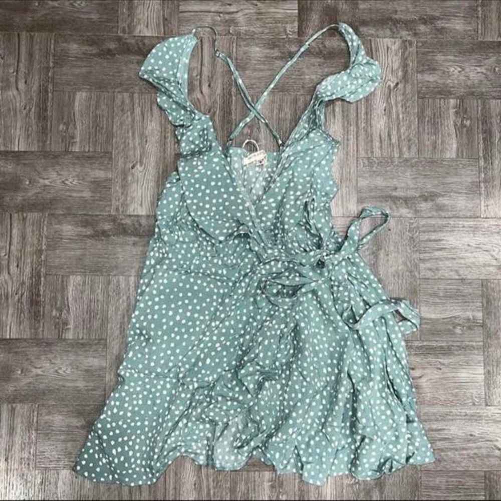 NEW Morrisday the Label Polka Dot Wrap Dress Size Small